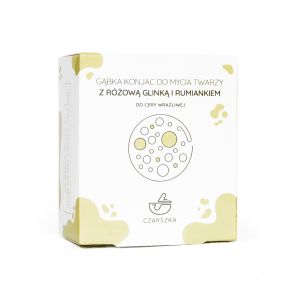 Gąbka Konjac z różową glinką i rumiankiem